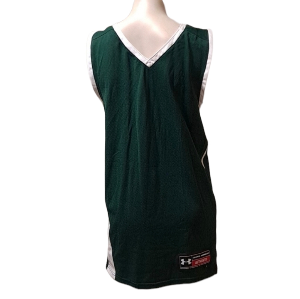 Under Armour green and white jersey, medium